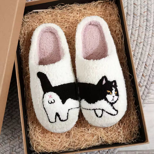 Hand Crafted Soft Stitch Cat Slippers