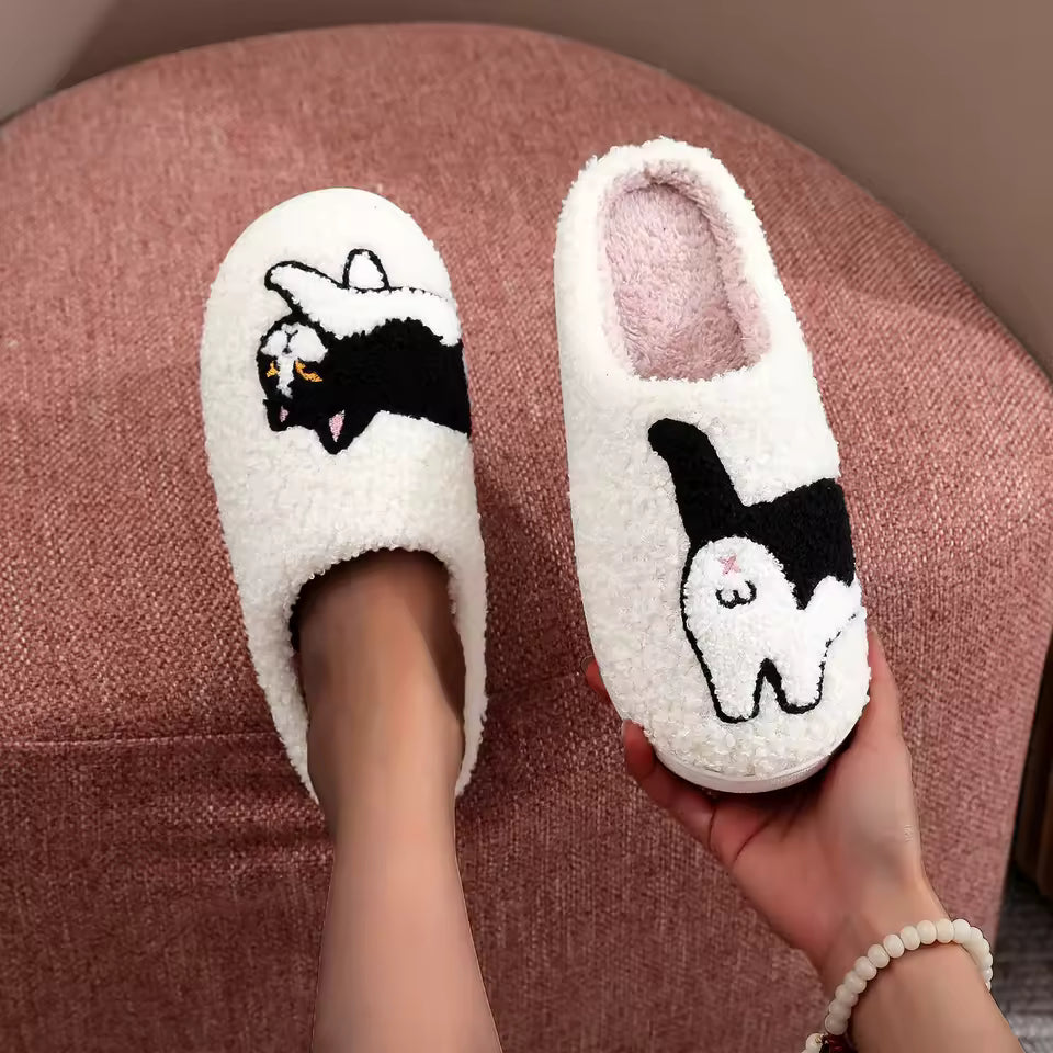 Hand Crafted Soft Stitch Cat Slippers