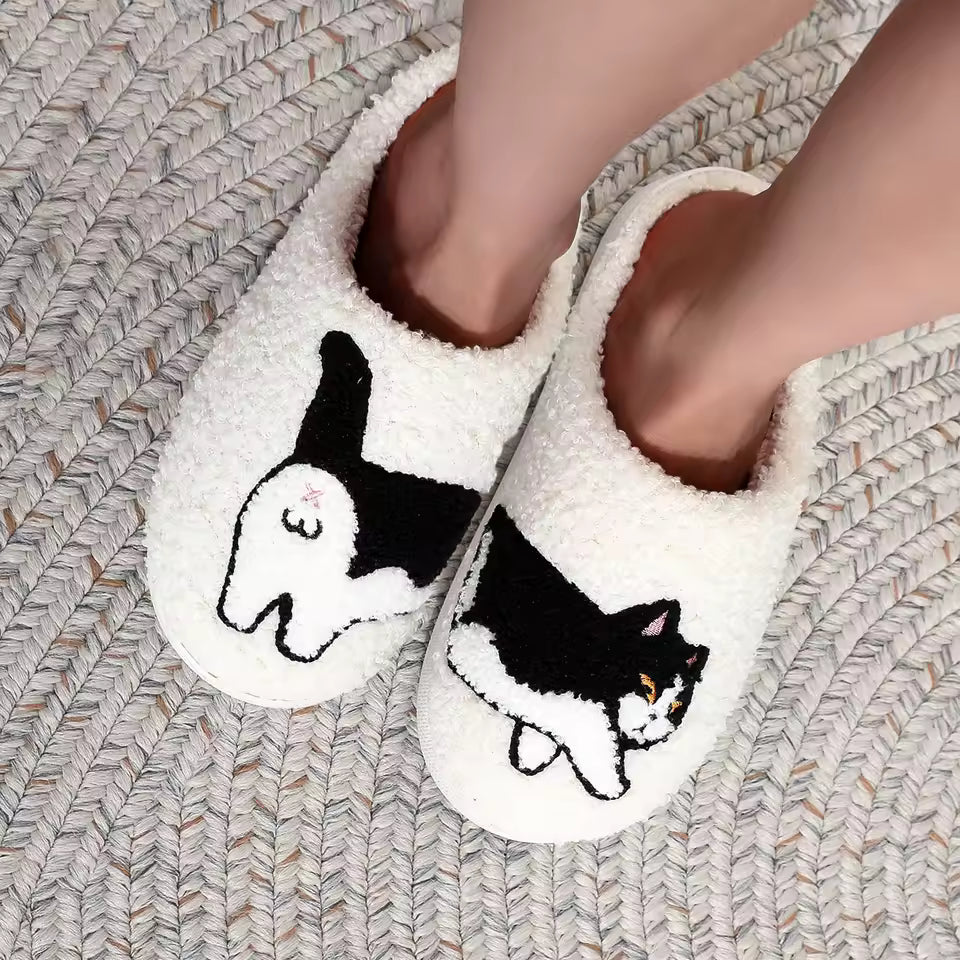Hand Crafted Soft Stitch Cat Slippers