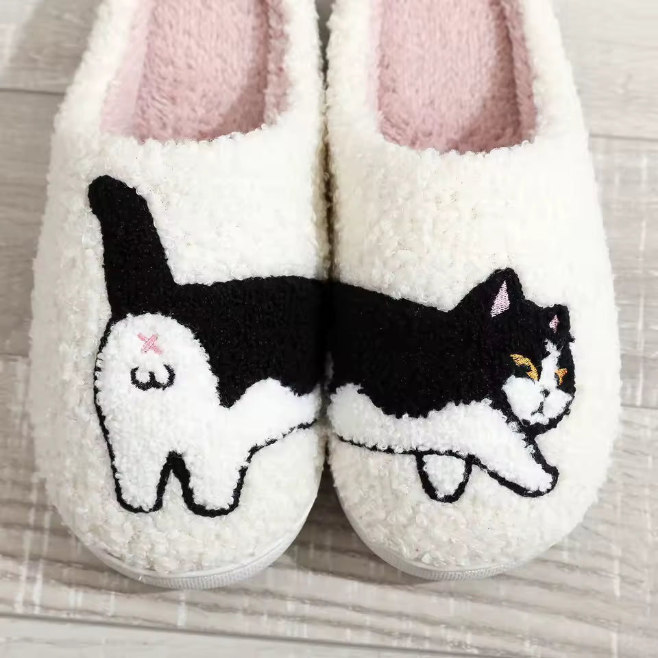 Hand Crafted Soft Stitch Cat Slippers