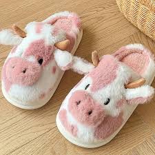 Hand Crafted Soft Stitched Cow Slippers