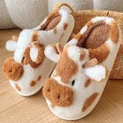 Hand Crafted Soft Stitched Cow Slippers